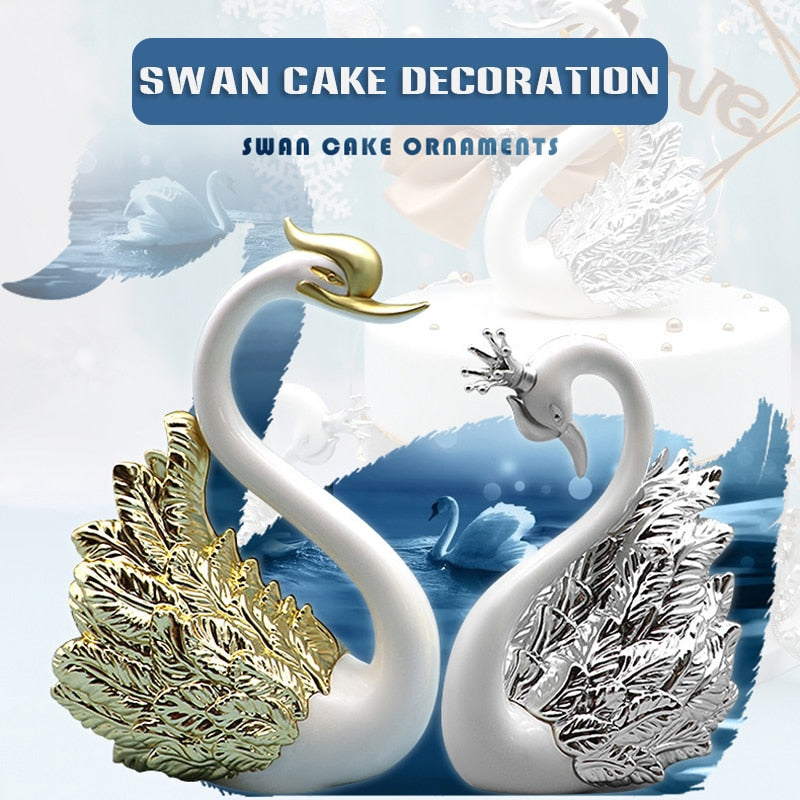 2pcs Swan Model Cute Figurine