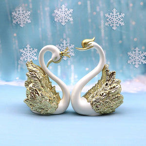 2pcs Swan Model Cute Figurine