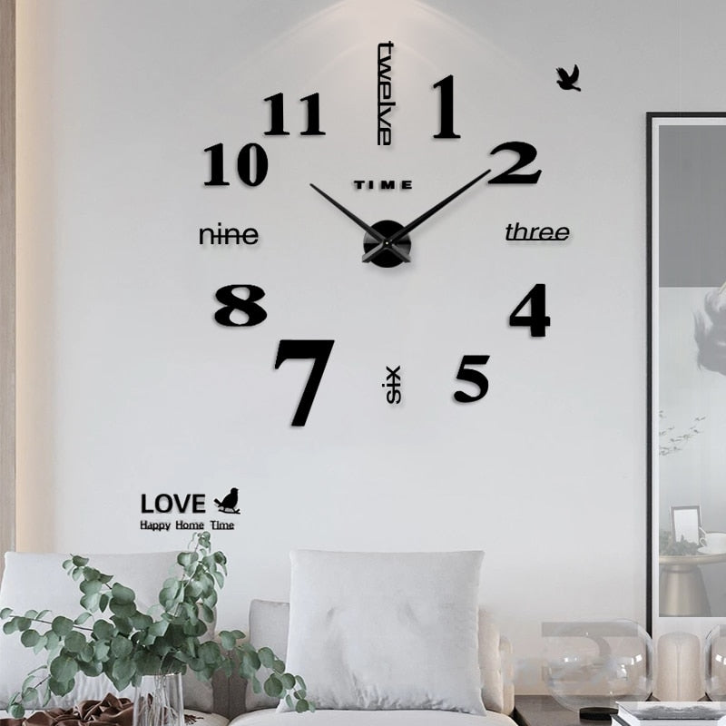 Quartz 3D DIY Large Wall Clock