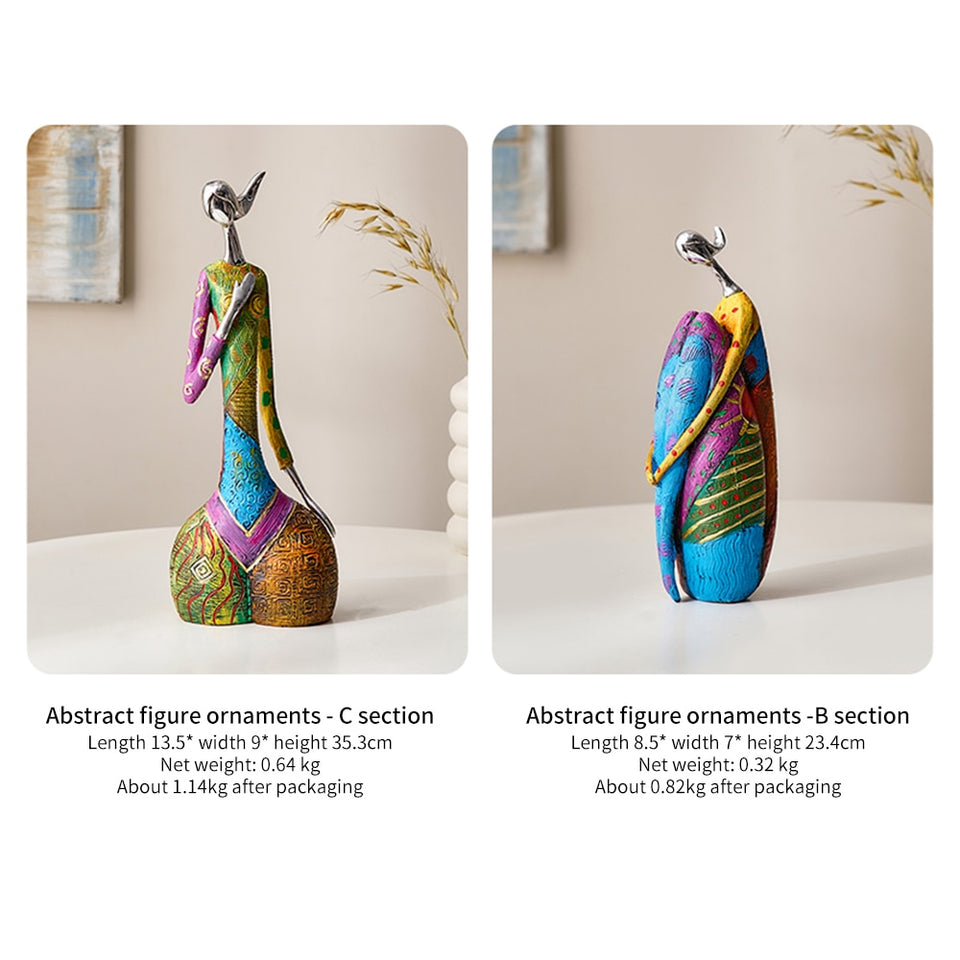 Resin Exotic Abstract Art Woman Figurine