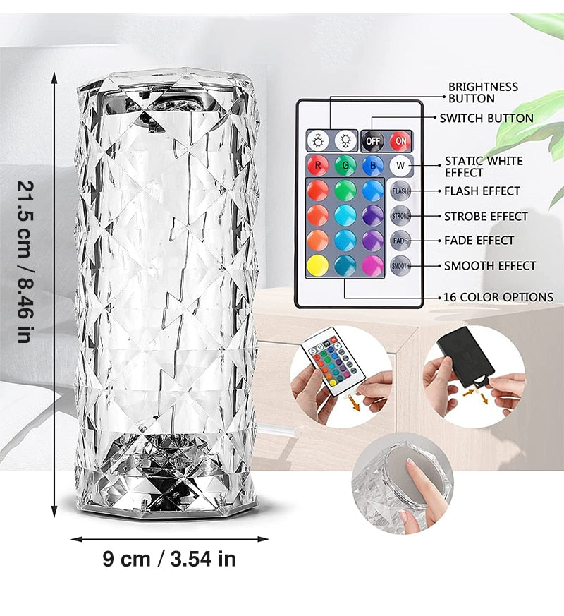 Crystal LED Lamp Touch Table Lamps