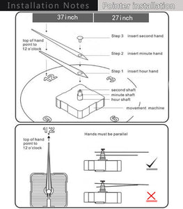 Quartz 3D DIY Large Wall Clock