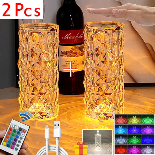 Crystal LED Lamp Touch Table Lamps